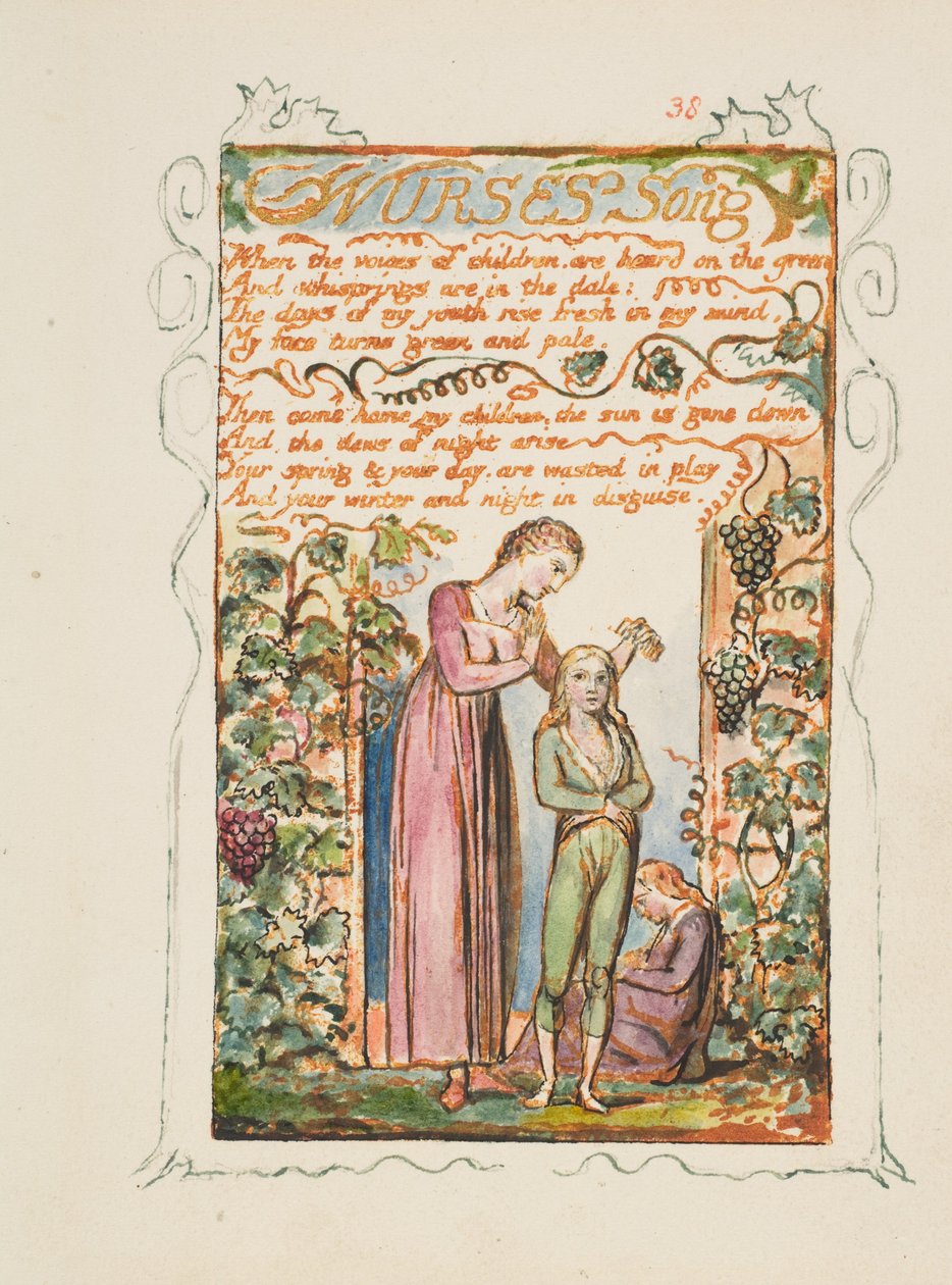 Masumiyet ve Tecrübe Şarkıları: Hemşireler Şarkısı, yak. 1825. by William Blake