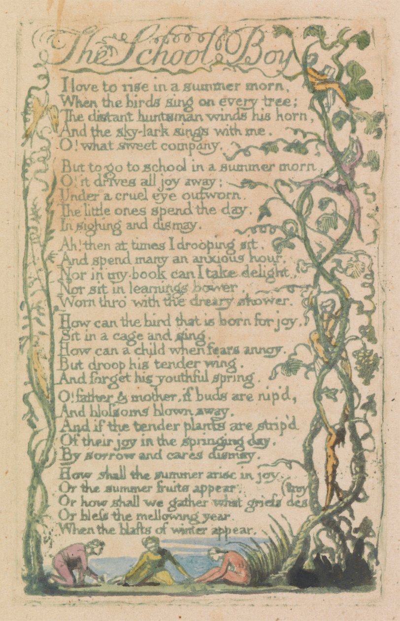 Masumiyet ve Deneyim Şarkıları, Plaka 12, "Bahar" (Bentley 23) by William Blake