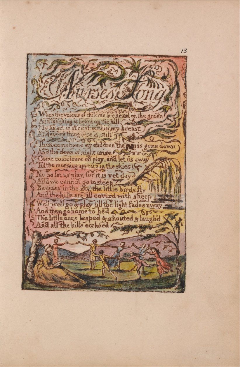 Masumiyet ve Tecrübe Şarkıları, Plaka 13, Hemşire Şarkısı (Bentley 24) by William Blake