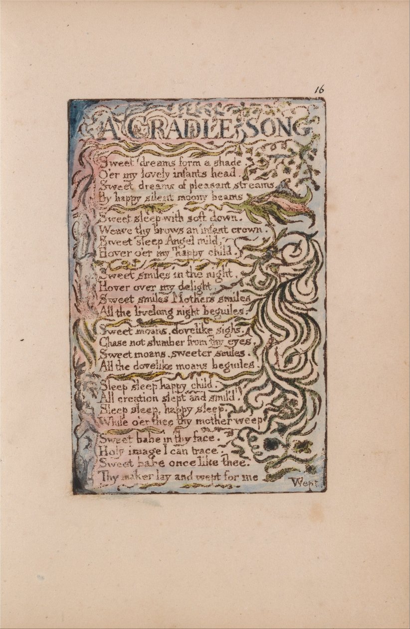 Masumiyet ve Tecrübe Şarkıları, Plaka 16, Beşik Şarkısı (Bentley 16) by William Blake