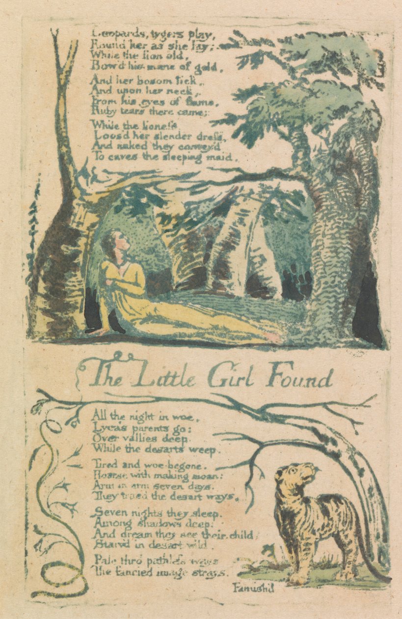 Masumiyet ve Deneyim Şarkıları, Plaka 20, "Kayıp Küçük Kız" (Bentley 34) by William Blake