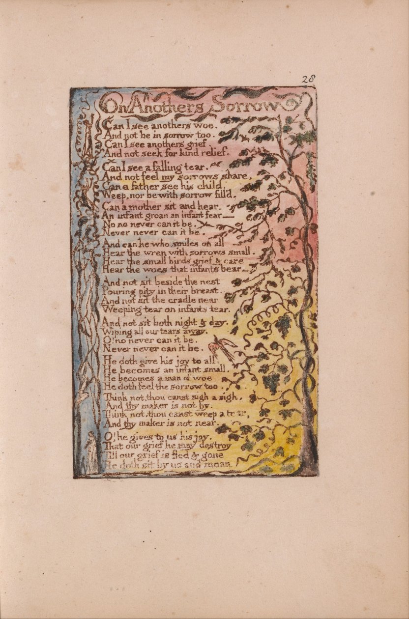 Masumiyet ve Deneyim Şarkıları, Plaka 28, Başkalarının Üzüntüsü Üzerine (Bentley 27) by William Blake