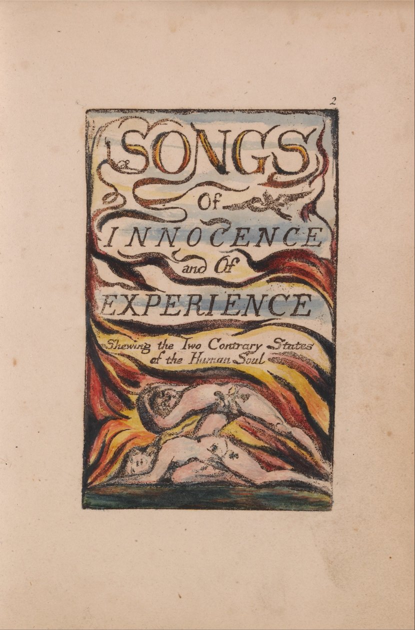 Masumiyet ve Deneyim Şarkıları, Plaka 2, Birleşik Başlık Sayfası (Bentley 1) by William Blake