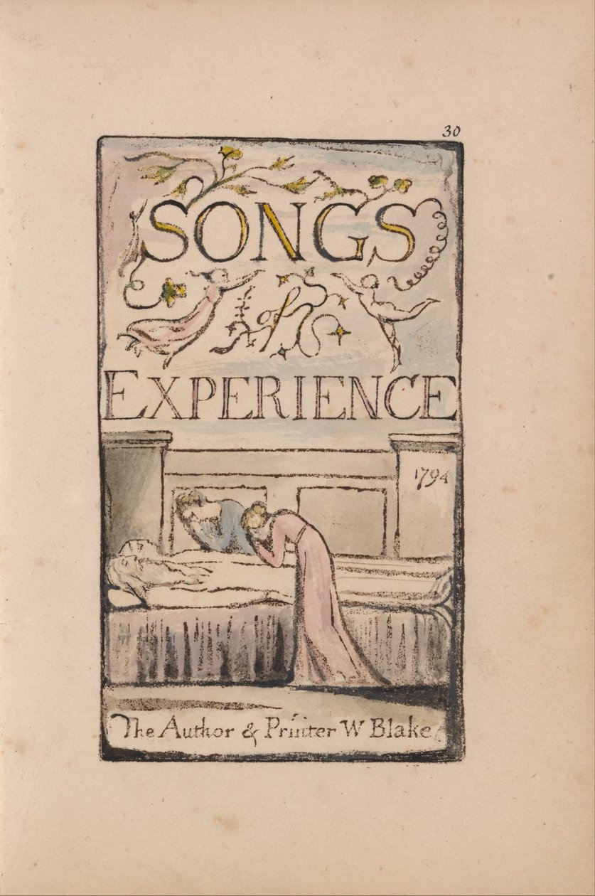 Masumiyet ve Deneyim Şarkıları, Plaka 30, Deneyim Başlık Sayfası (Bentley 29) by William Blake