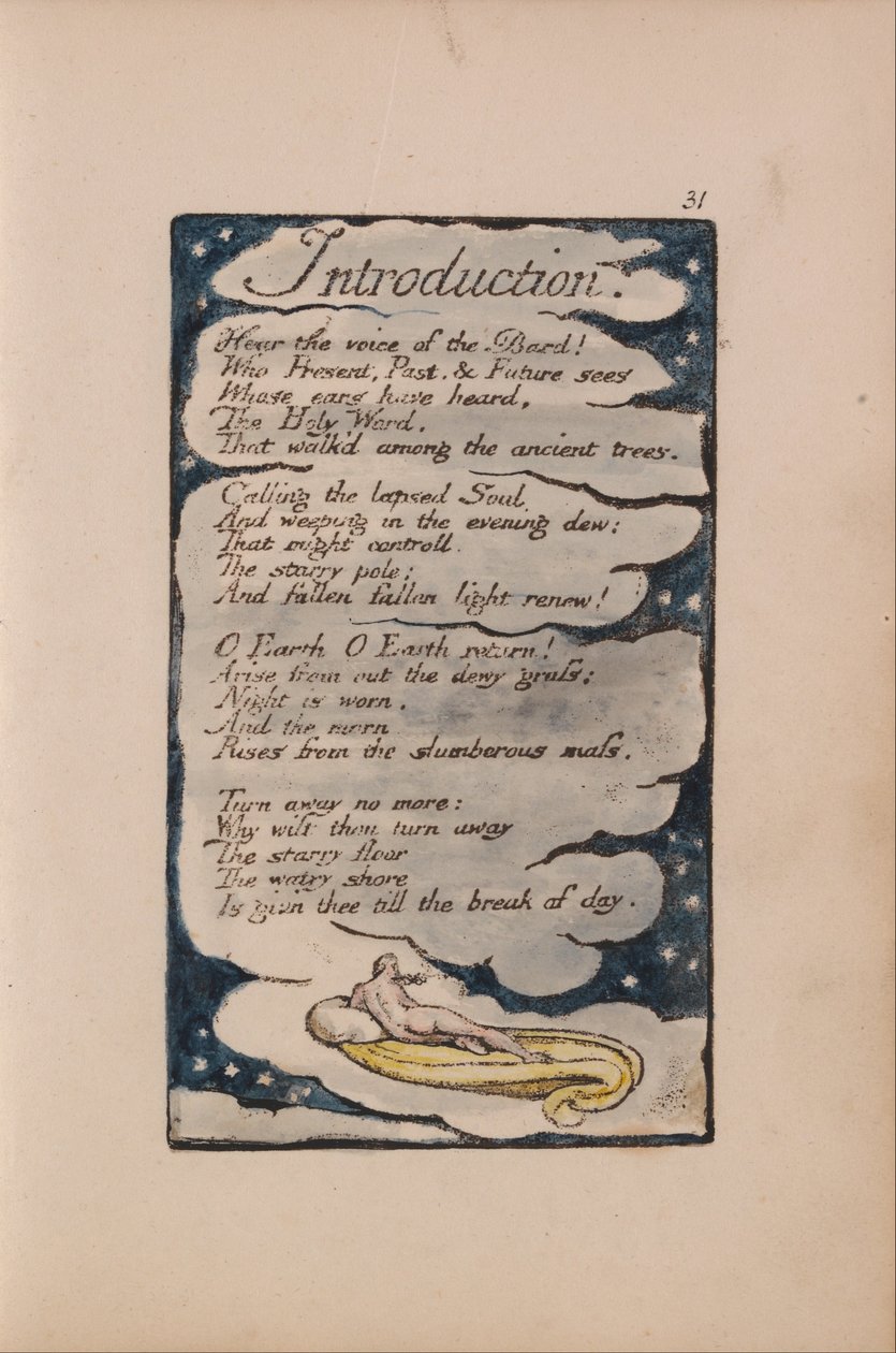 Masumiyet ve Deneyim Şarkıları, Plaka 31, Giriş (Bentley 30) by William Blake