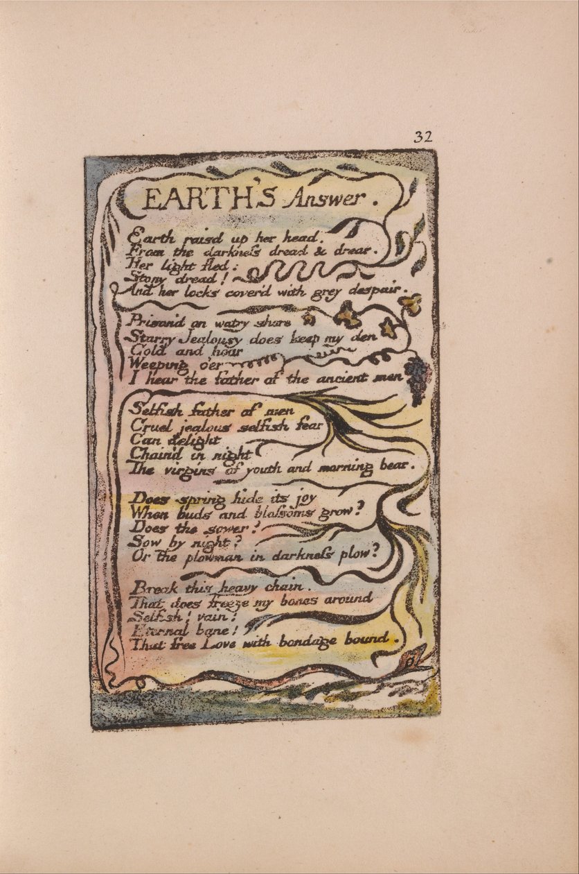 Masumiyet ve Deneyim Şarkıları, Plaka 32, Dünyanın Cevabı (Bentley 31) by William Blake