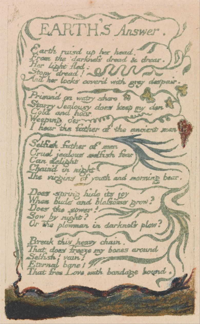 Masumiyet ve Deneyim Şarkıları, Levha 35, Dünyanın Cevabı (Bentley 31) by William Blake