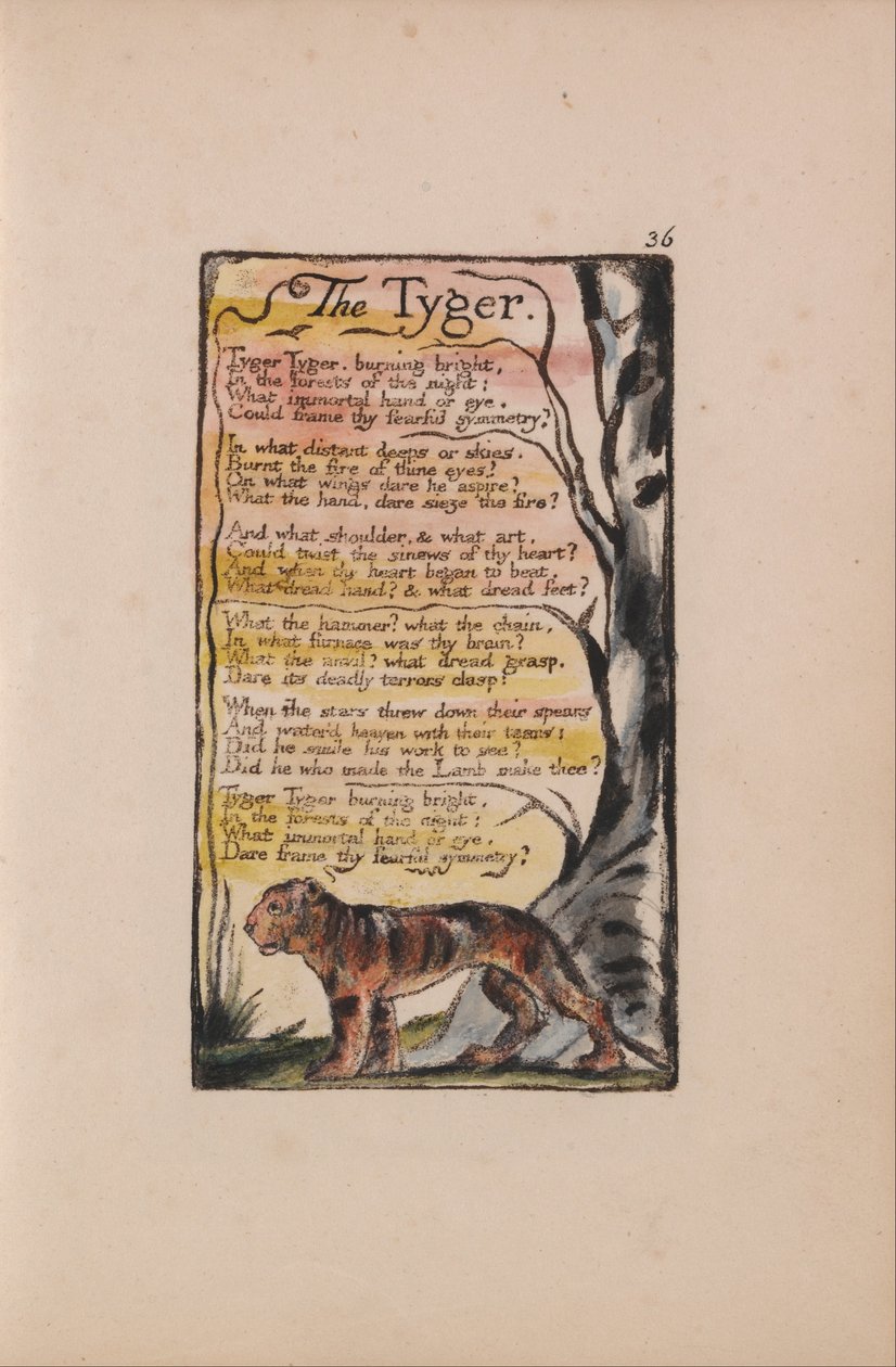 Masumiyet ve Deneyim Şarkıları, Plaka 36, The Tyger (Bentley 42) by William Blake