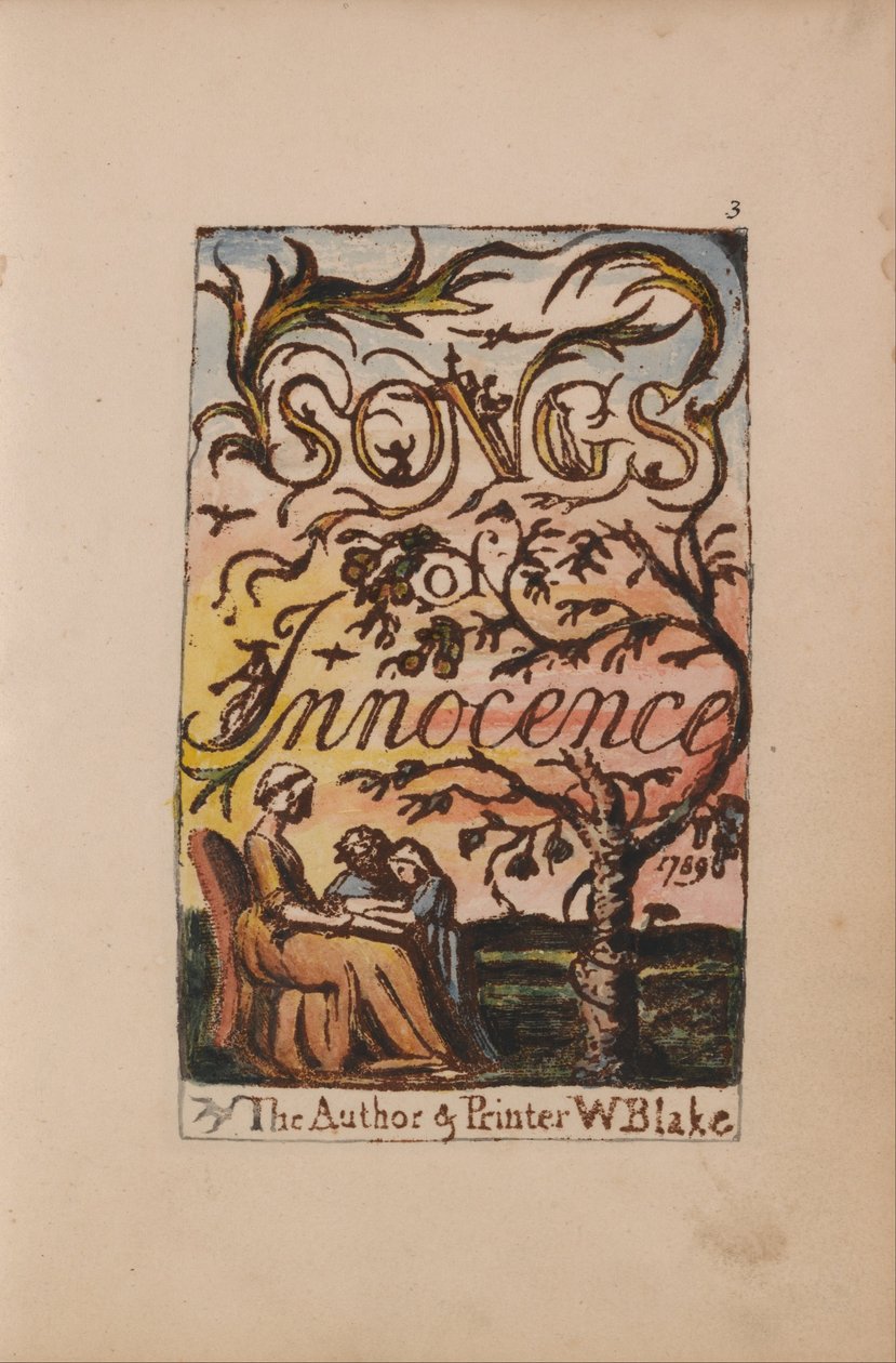 Masumiyet ve Deneyim Şarkıları, Plaka 3, Masumiyet Başlık Sayfası (Bentley 3) by William Blake