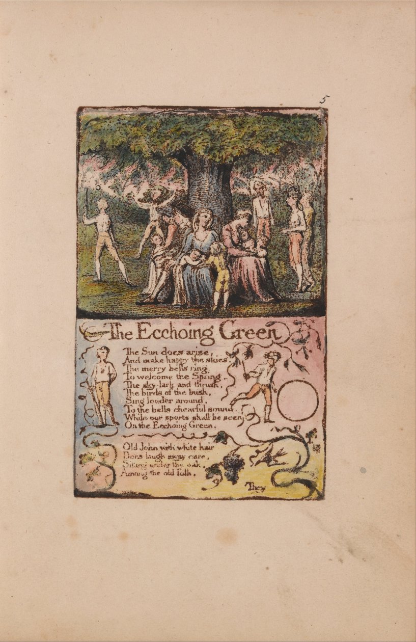 Masumiyet ve Deneyim Şarkıları, Plaka 5, Ecchoing Green (Bentley 6) by William Blake