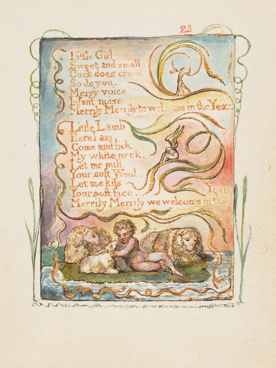 Masumiyet ve Tecrübe Şarkıları: Bahar ikinci plak: Küçük Kız, yaklaşık. 1825. by William Blake