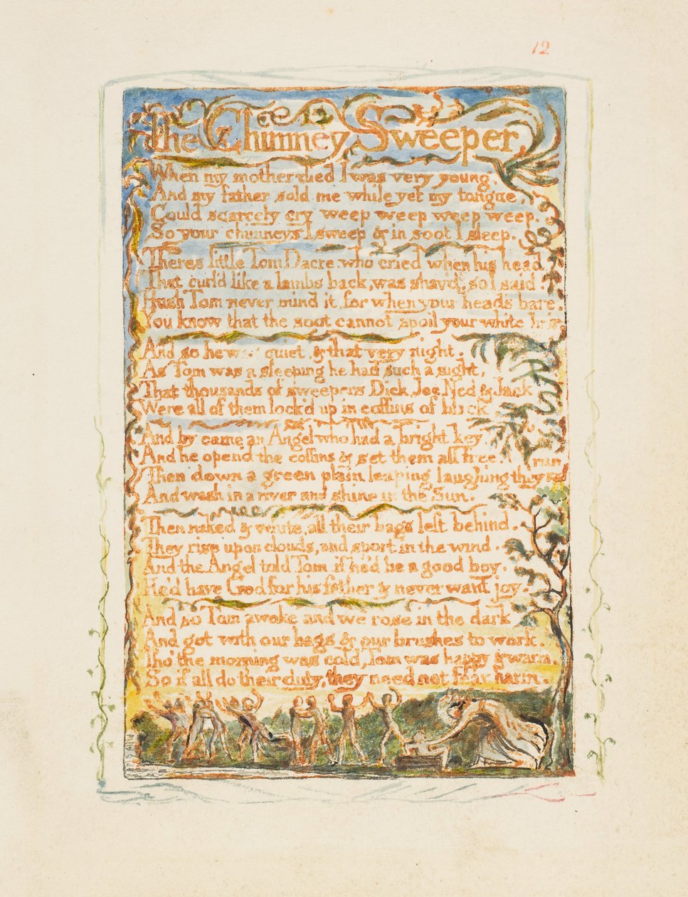 Masumiyet ve Deneyim Şarkıları: Baca Süpürgesi, yak. 1825. by William Blake