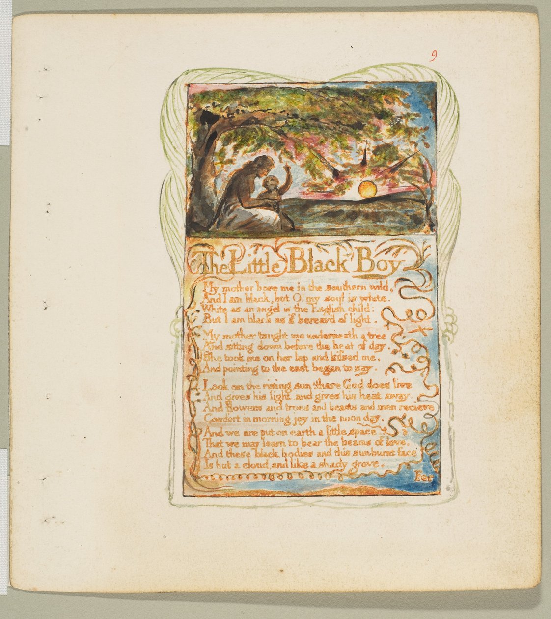 Masumiyet ve Tecrübe Şarkıları: Küçük Kara Çocuk, yak. 1825. by William Blake