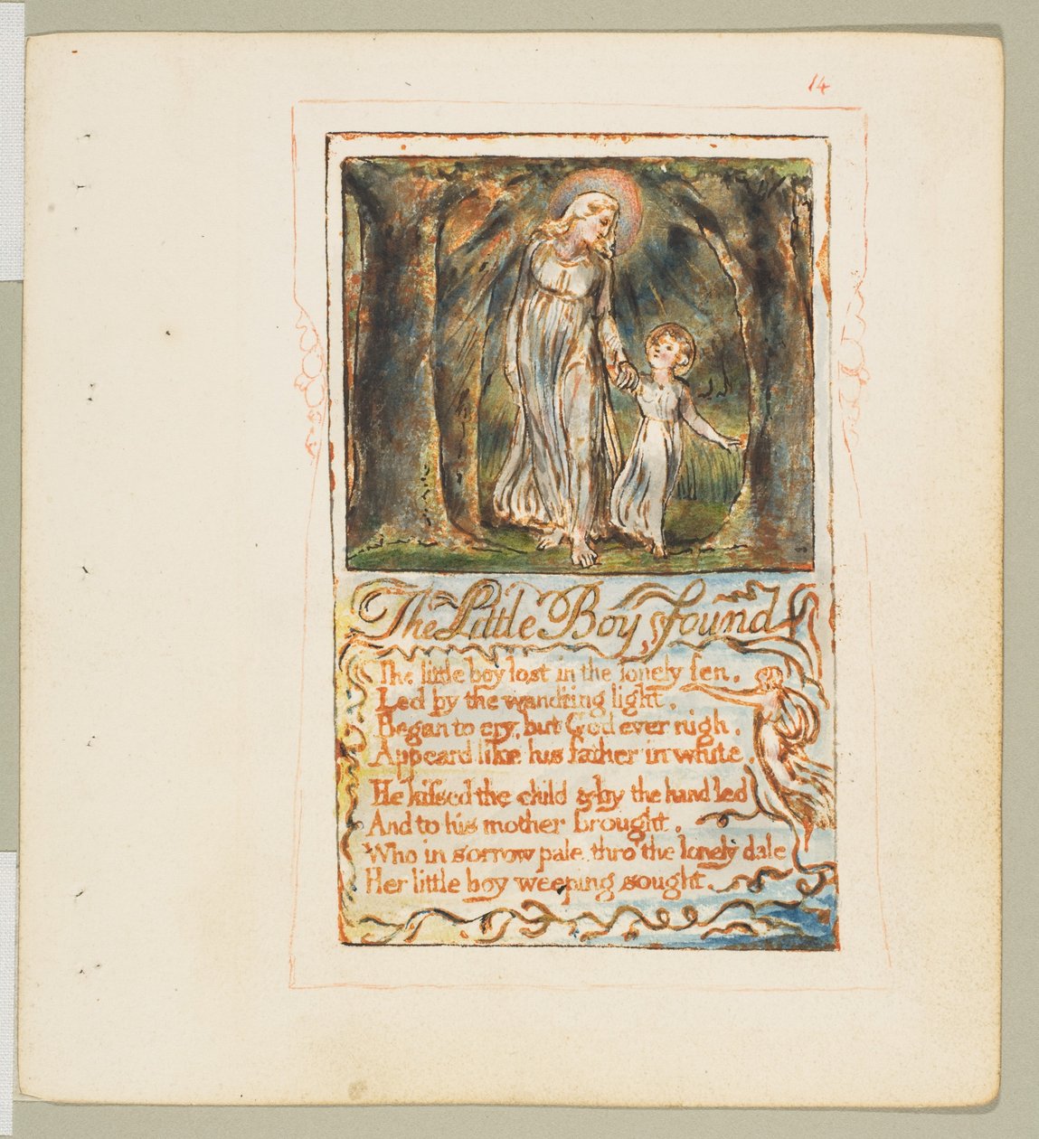 Masumiyet ve Tecrübe Şarkıları: Bulunan Küçük Çocuk, yak. 1825. by William Blake