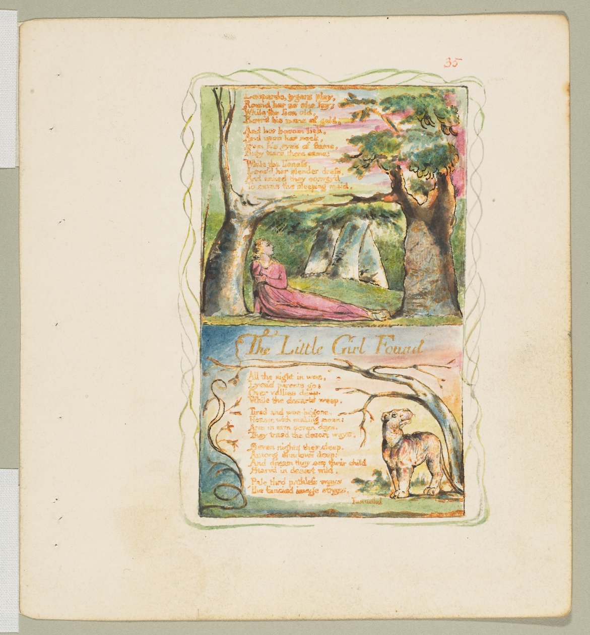 Masumiyet ve Tecrübe Şarkıları: Küçük Kız Kayıp Küçük Kız Bulundu, yaklaşık. 1825. by William Blake