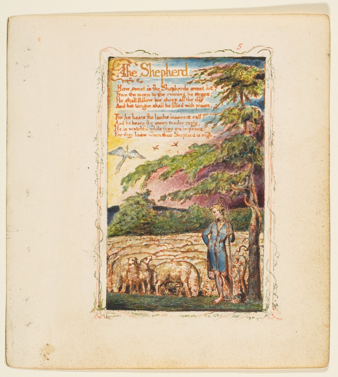 Masumiyet ve Tecrübe Şarkıları: Çoban, yak. 1825. by William Blake
