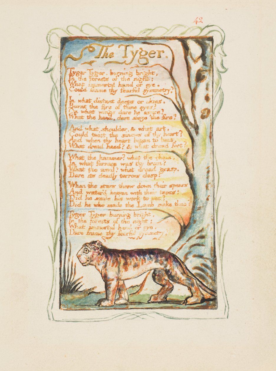 Masumiyet ve Deneyim Şarkıları: The Tyger, yak. 1825. by William Blake