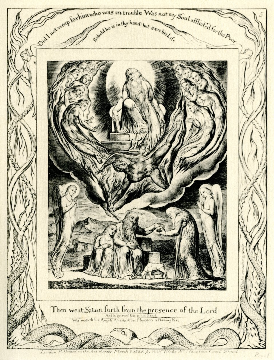 William Blake tarafından resmedilen İş Kitabı 2:7 by William Blake