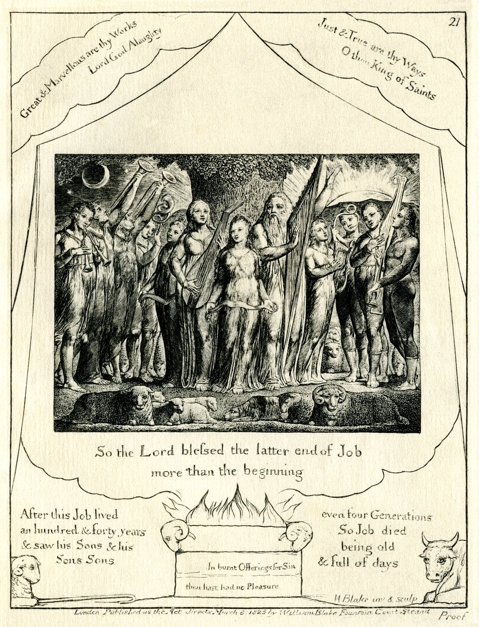 William Blake tarafından resmedilen Eyüp Kitabı 42:12 by William Blake