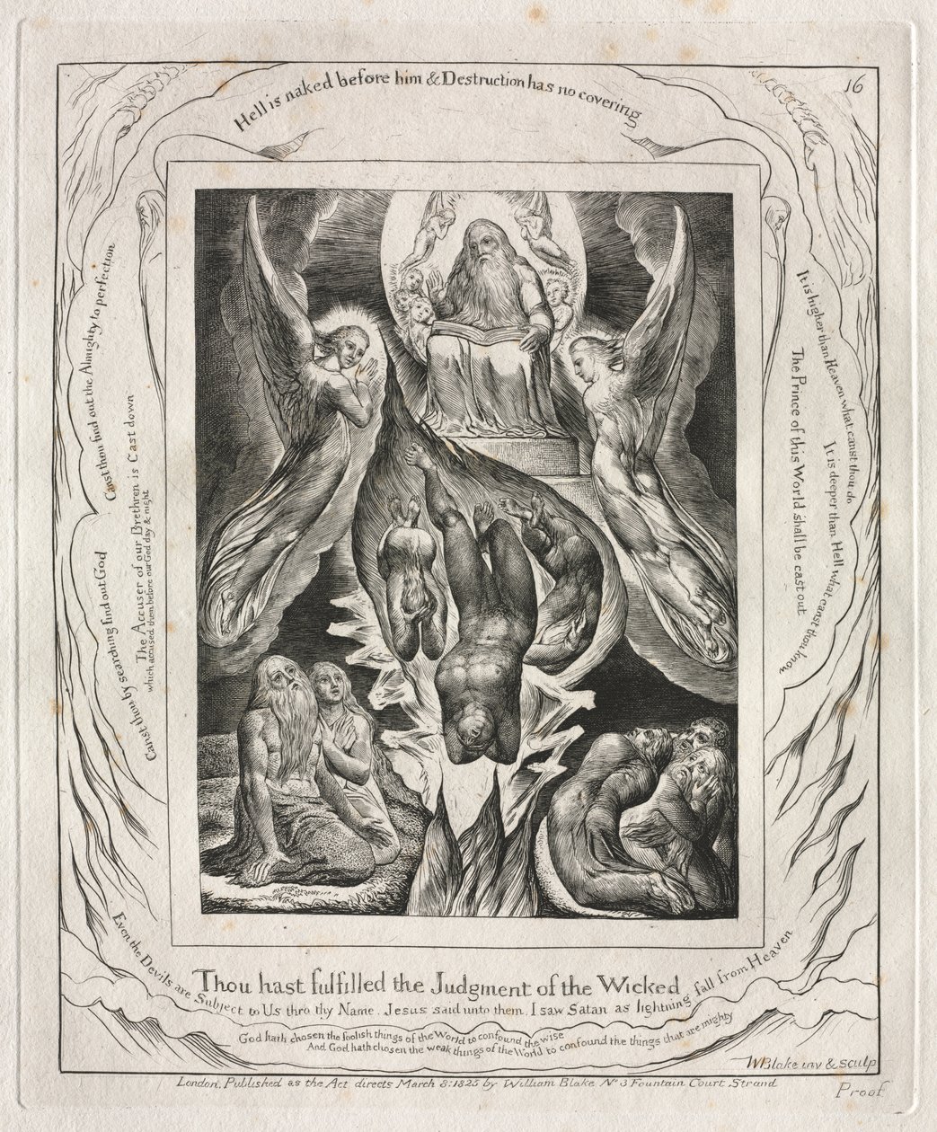 Eyüp Kitabı: Pl. 16, Kötülerin Yargısını yerine getirdin by William Blake