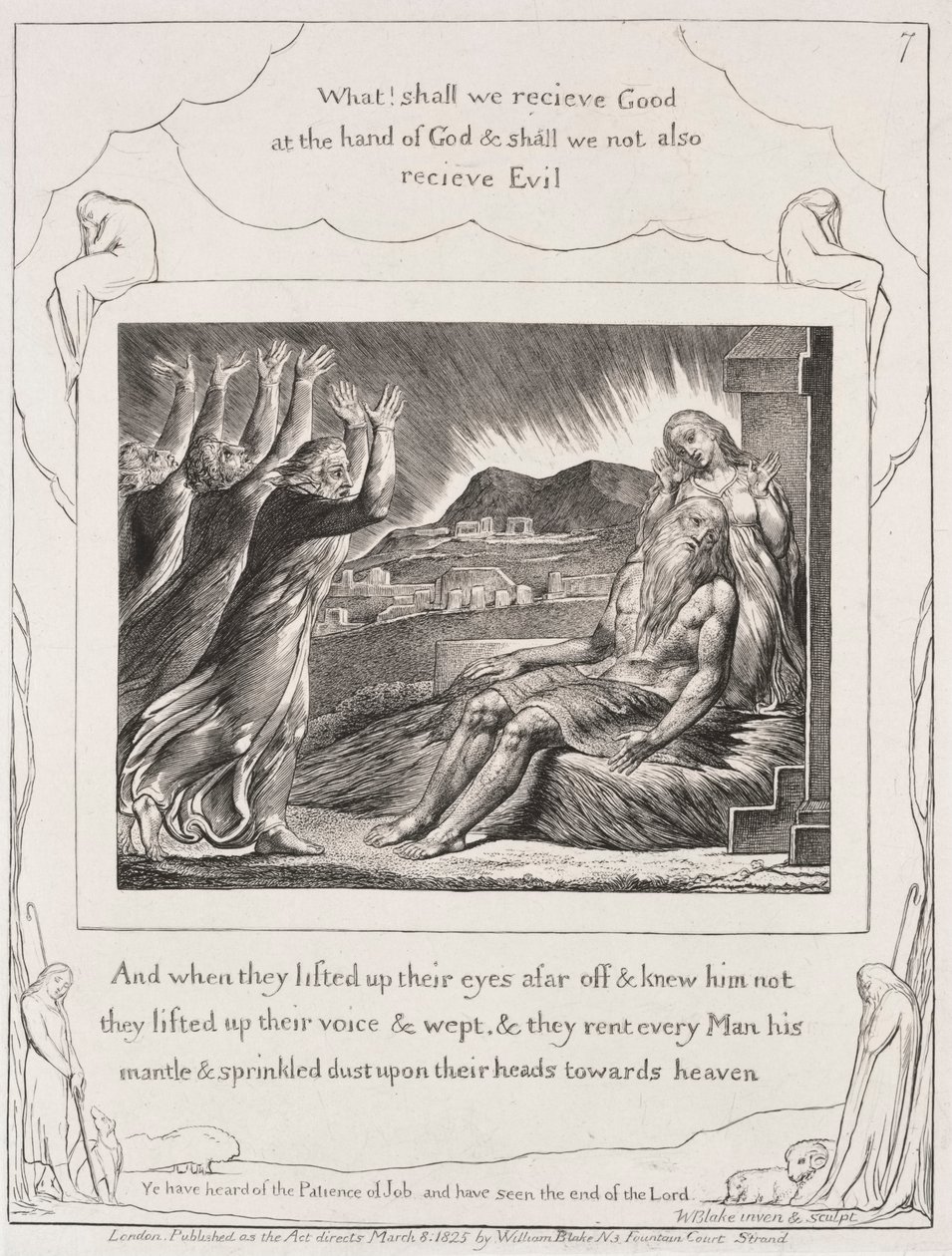 Eyüp Kitabı: Pl. 7 Ve gözlerini kaldırdıklarında by William Blake