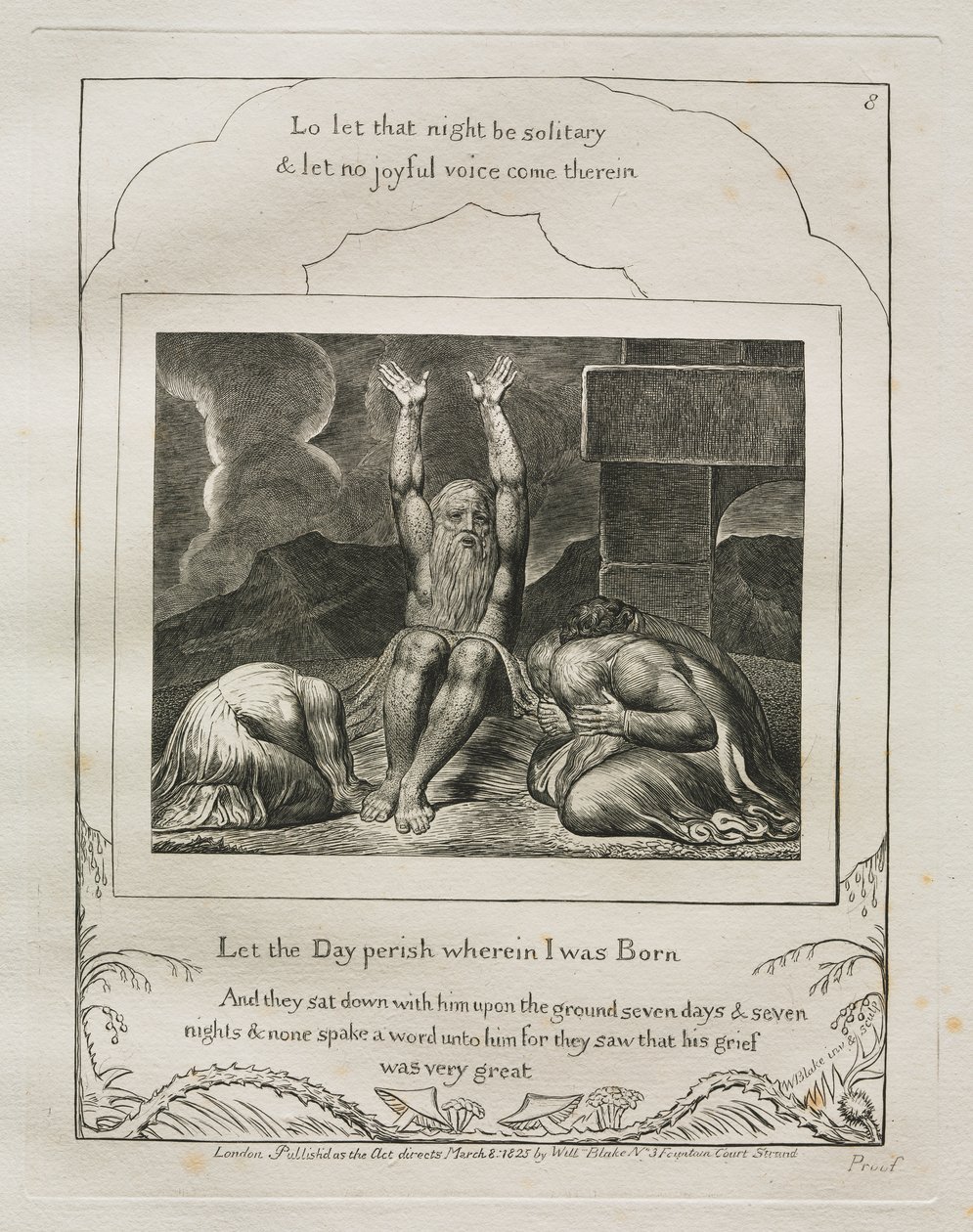 Eyüp Kitabı: Pl. 8 Doğduğum Gün yok olsun by William Blake