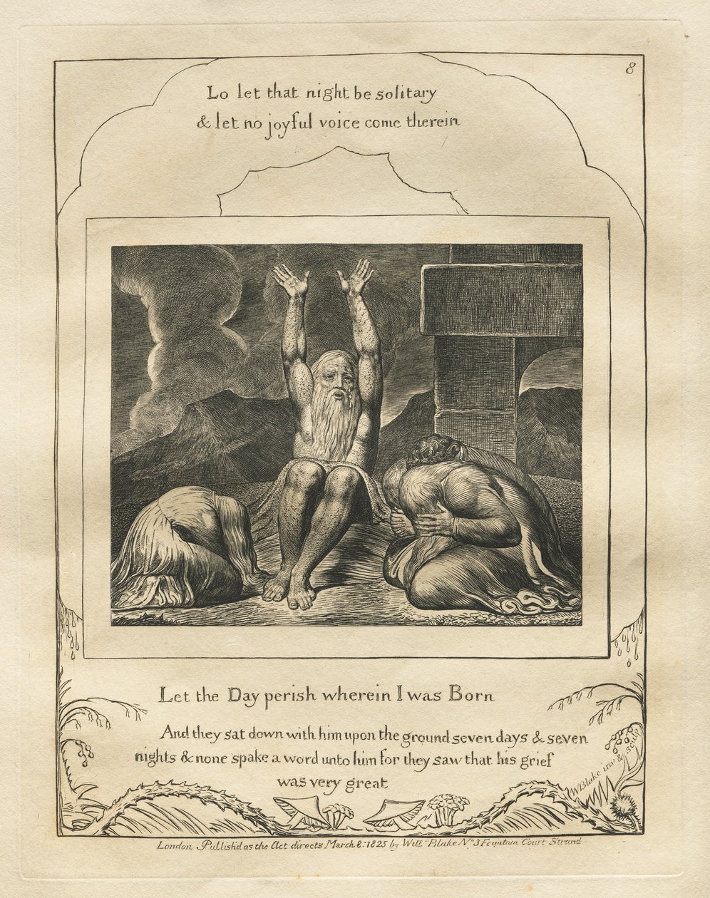 Eyüp Kitabı: Pl. 8 Doğduğum Gün yok olsun by William Blake