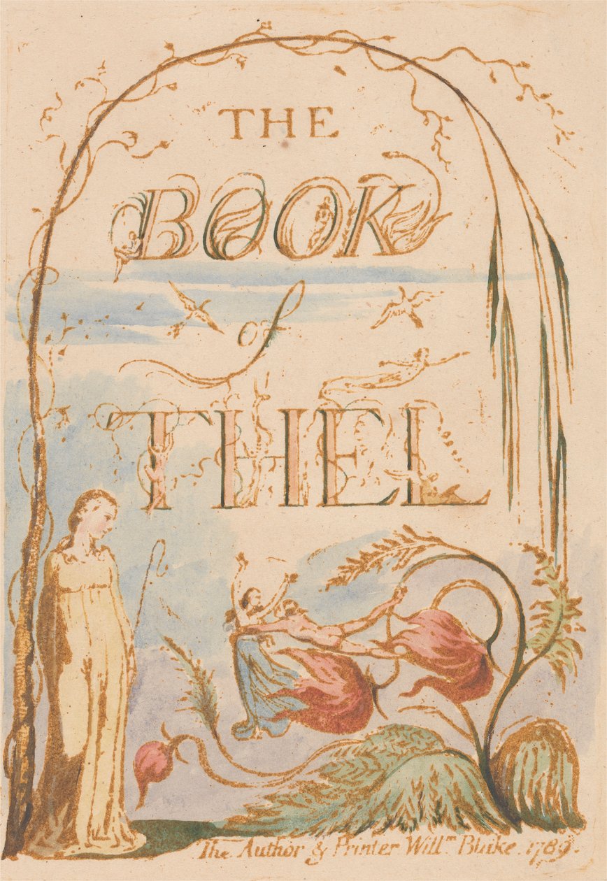 Thel Kitabı, Levha 2, Başlık Sayfası by William Blake