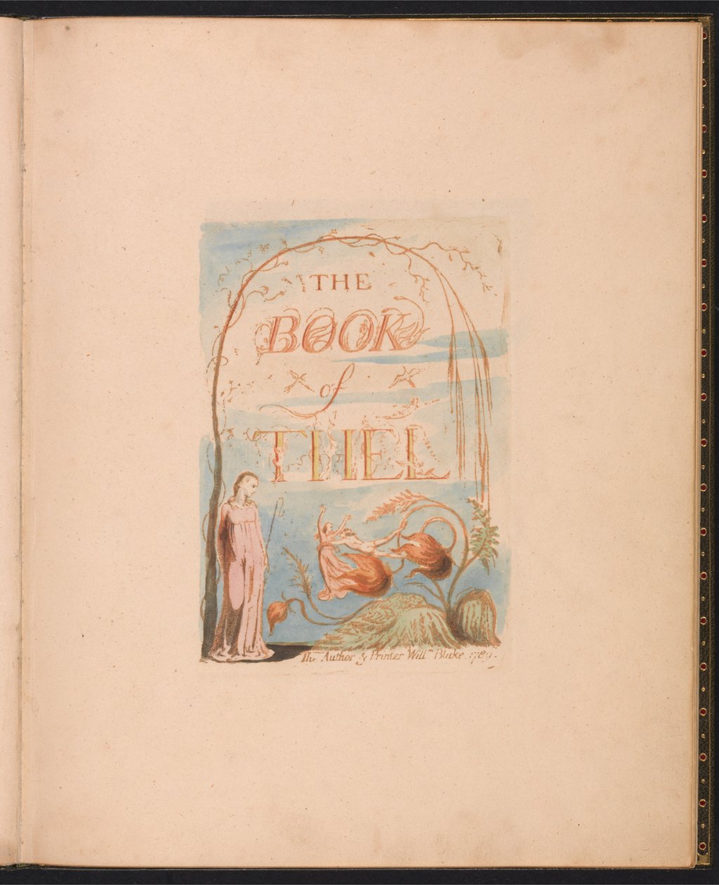 Thel Kitabı, Plaka 2, Başlık Sayfası by William Blake
