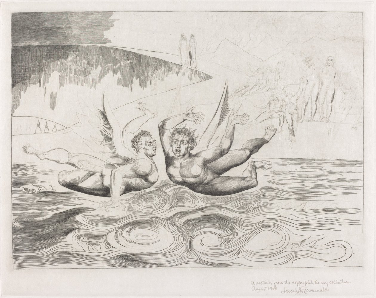 Yolsuz Memurlar Çemberi, Birbirlerini Mauling Şeytanlar, 1827. by William Blake