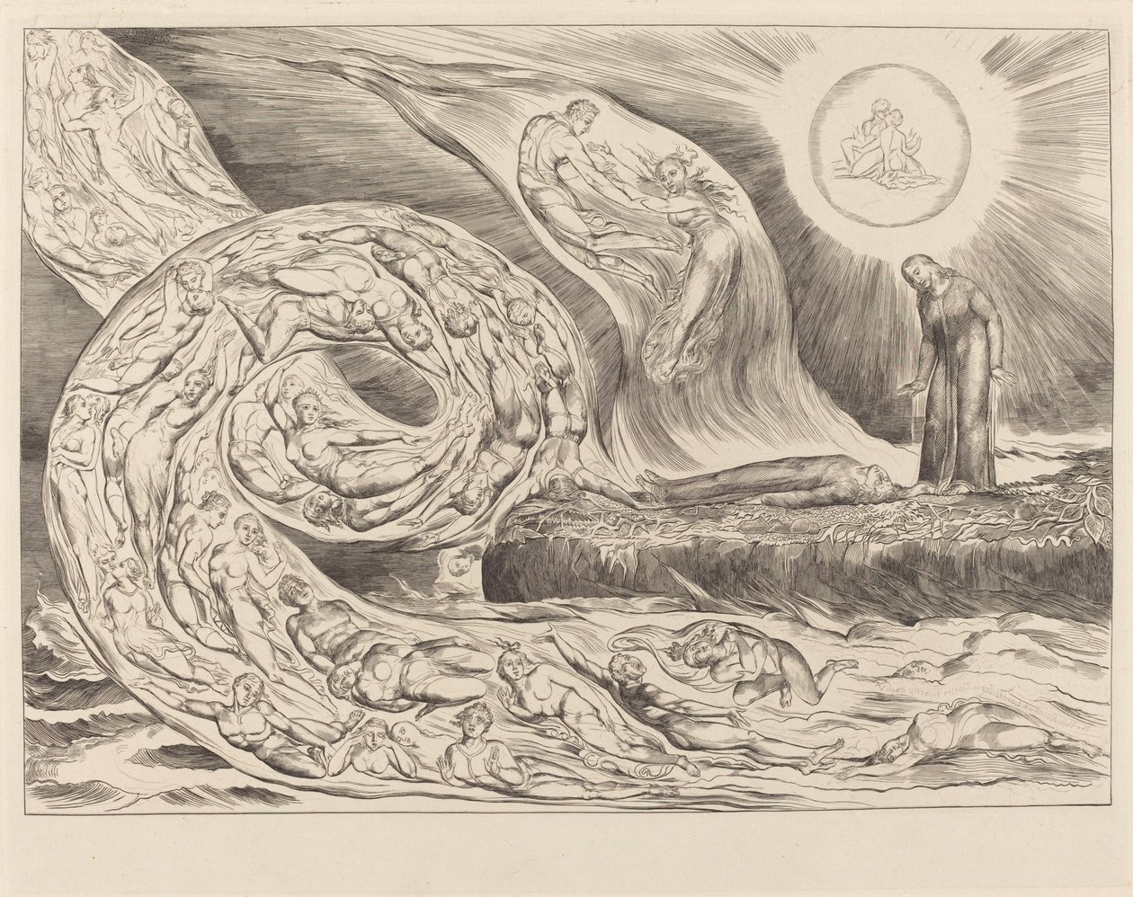 Şehvetlilerin Çemberi: Paolo ve Francesca by William Blake