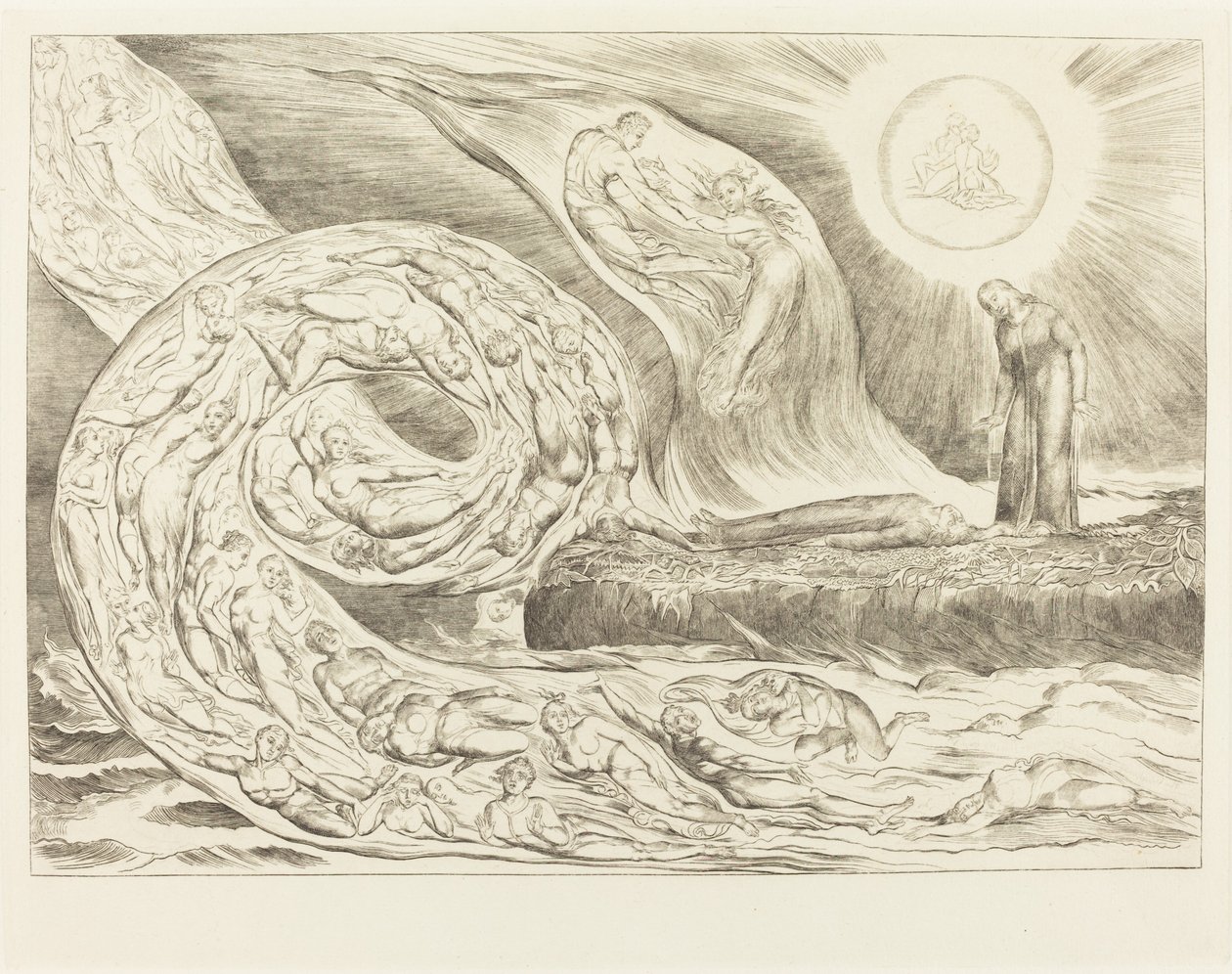 Şehvetlilerin Çemberi: Paolo ve Francesca by William Blake