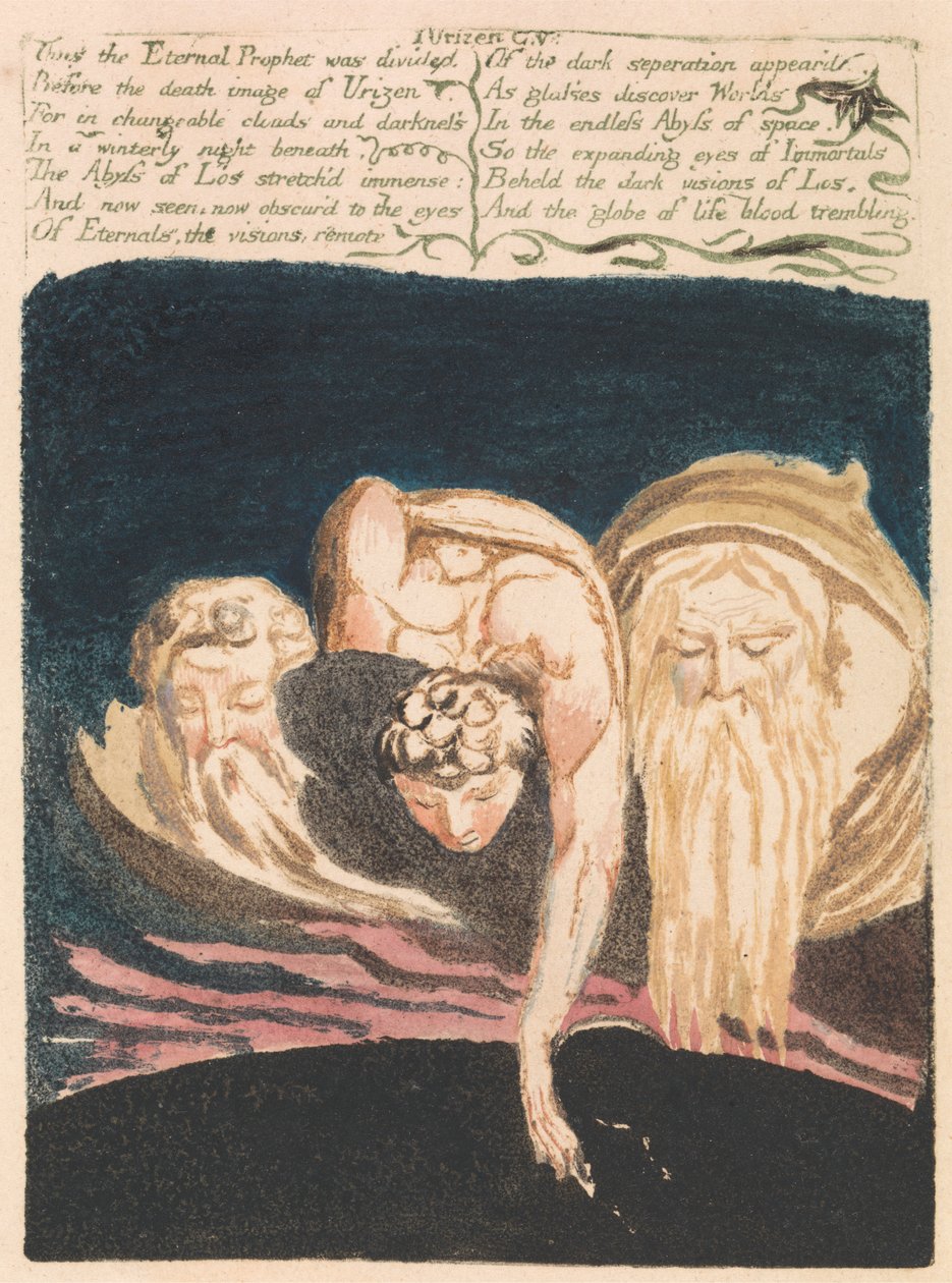 Urizen'in Birinci Kitabı, Levha 13, "Böylece Ebedi Peygamber bölündü..." (Bentley 15) by William Blake