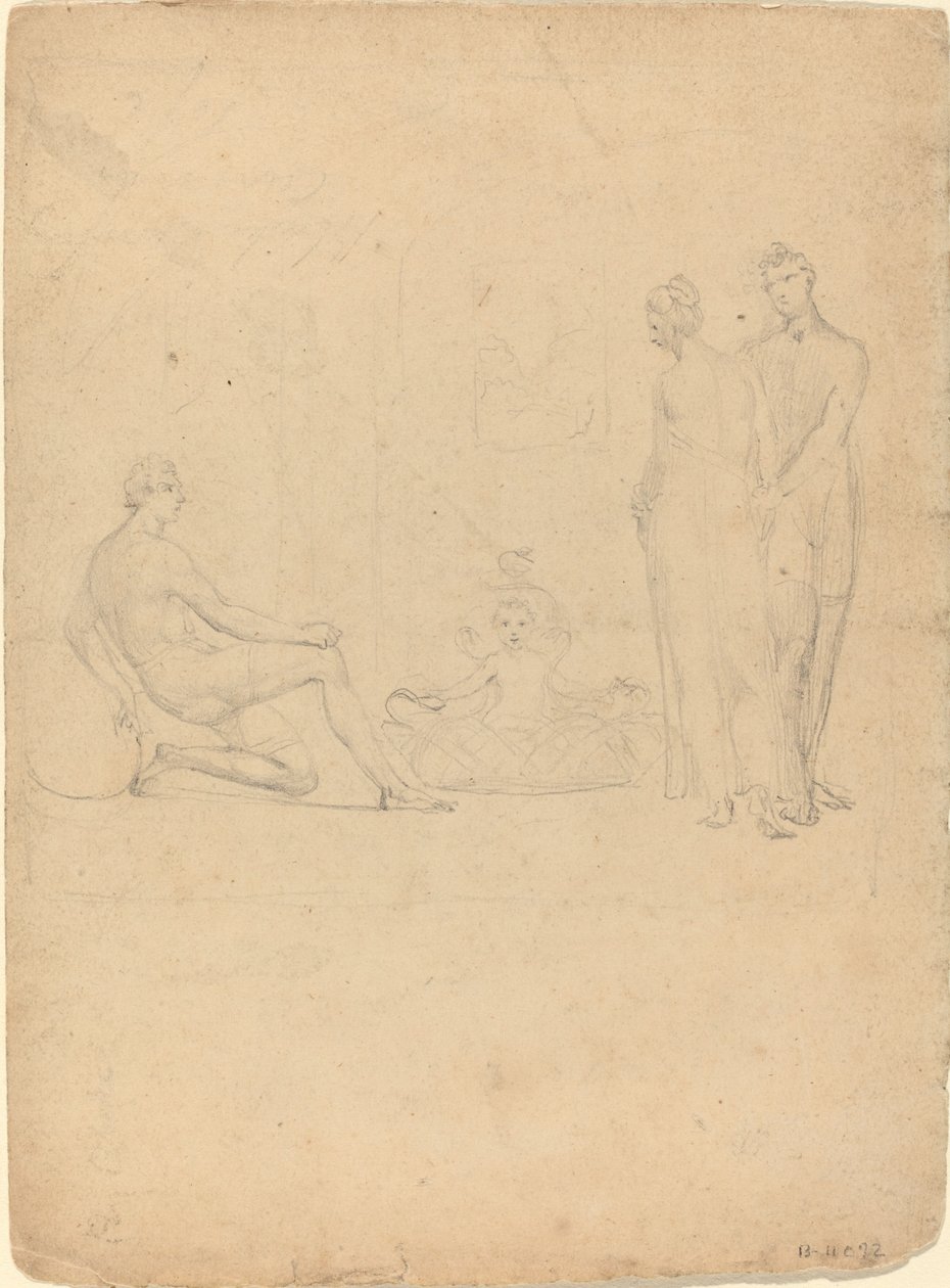 Yılanları Boğan Bebek Herkül by William Blake