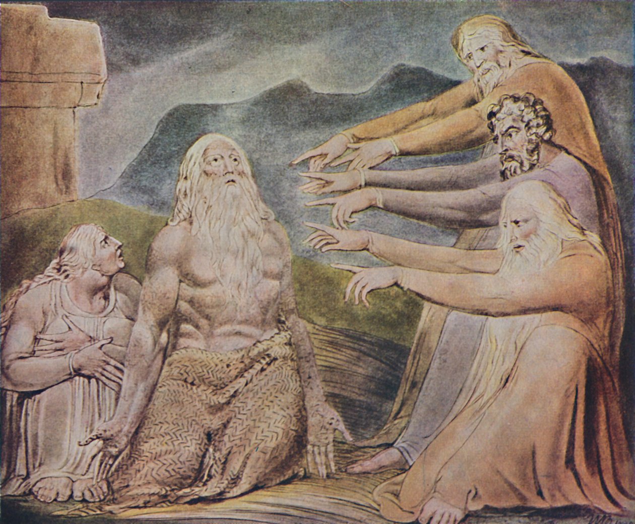 Adil Doğru Adam, Azarlamaya Güldü, c1825, 1947 by William Blake