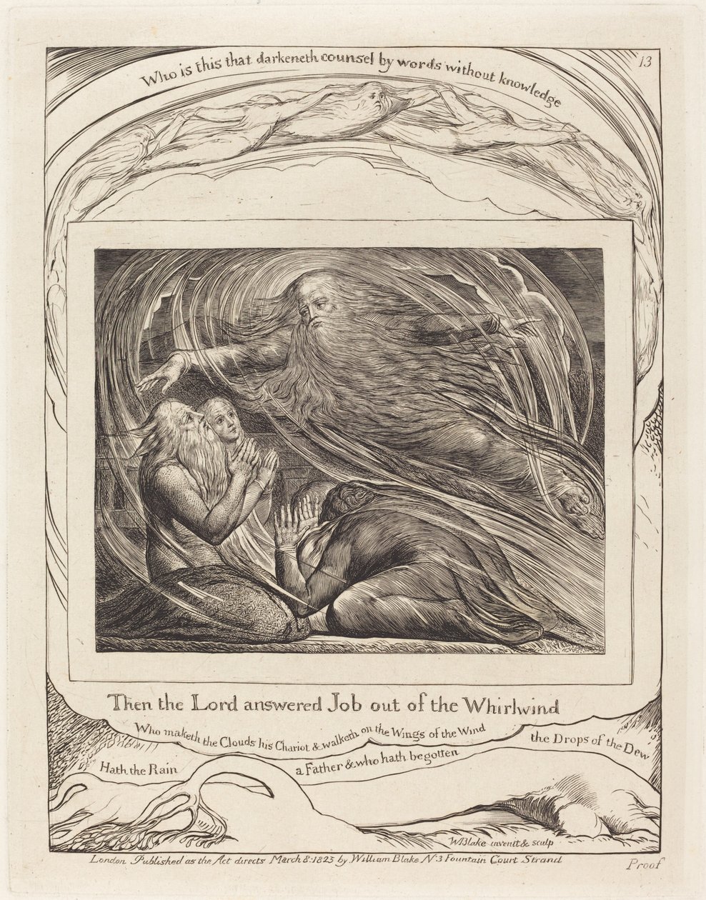 Rab İşi Kasırgadan Yanıtlıyor by William Blake
