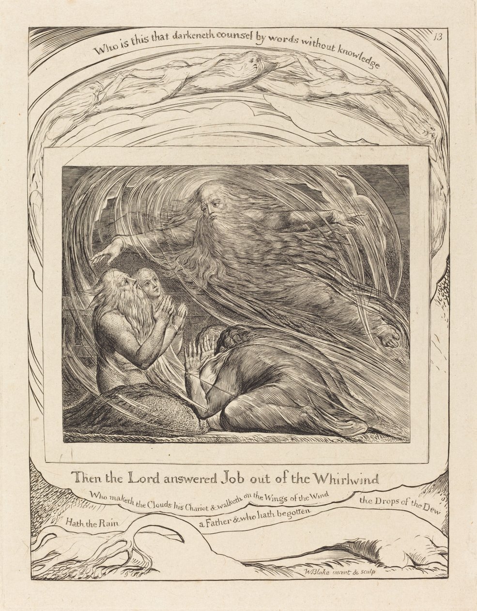 Rab İşi Kasırgadan Yanıtlıyor by William Blake