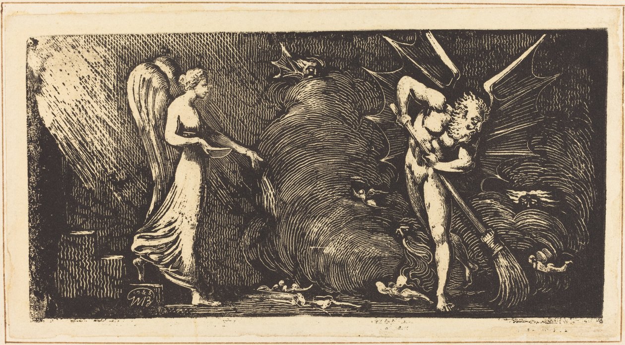 Tercümanlık Salonunu Süpüren Adam, c. 18201822. by William Blake