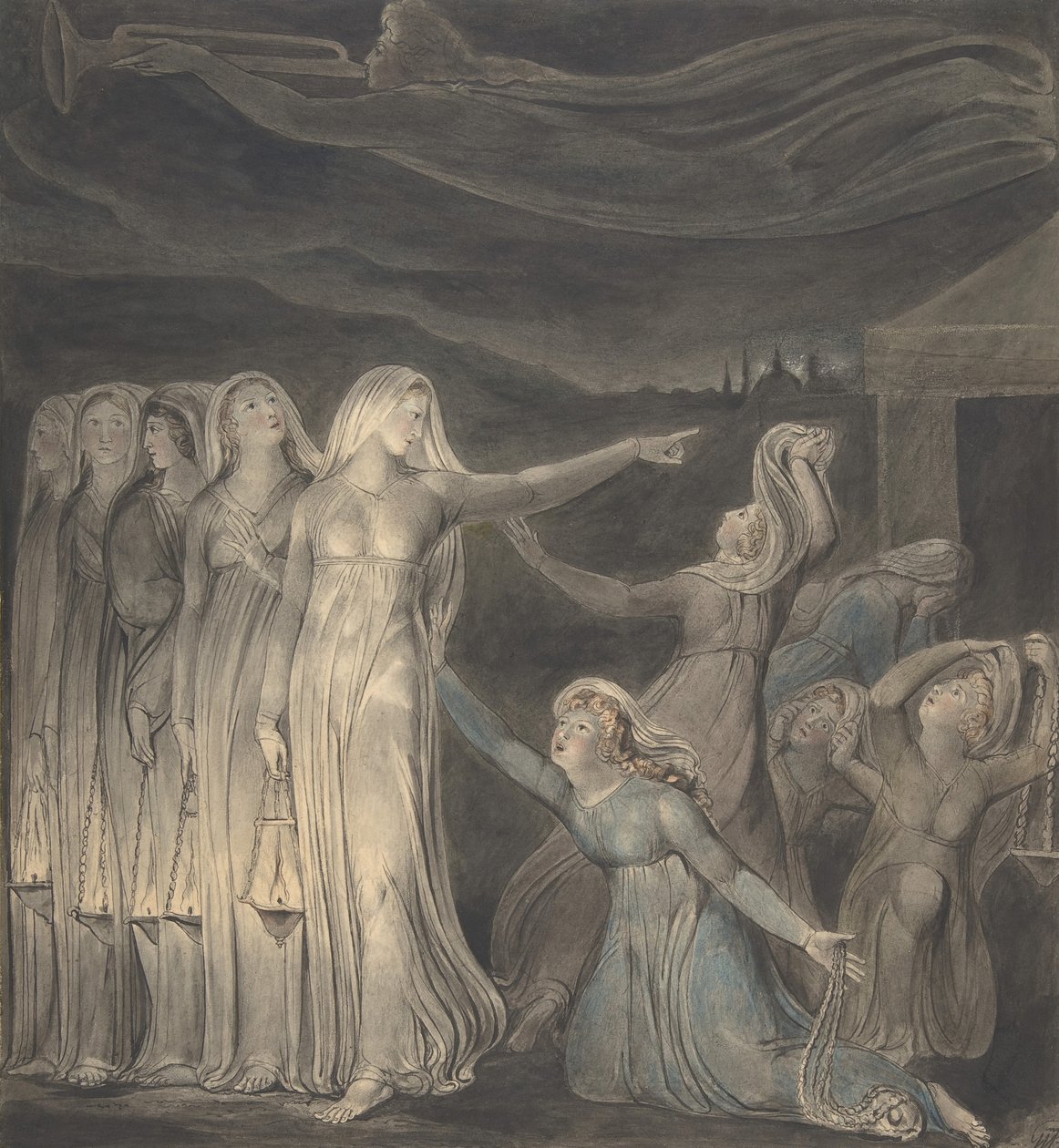 Bilge ve Budala Bakireler Meseli, M.Ö. 1799-1800. by William Blake