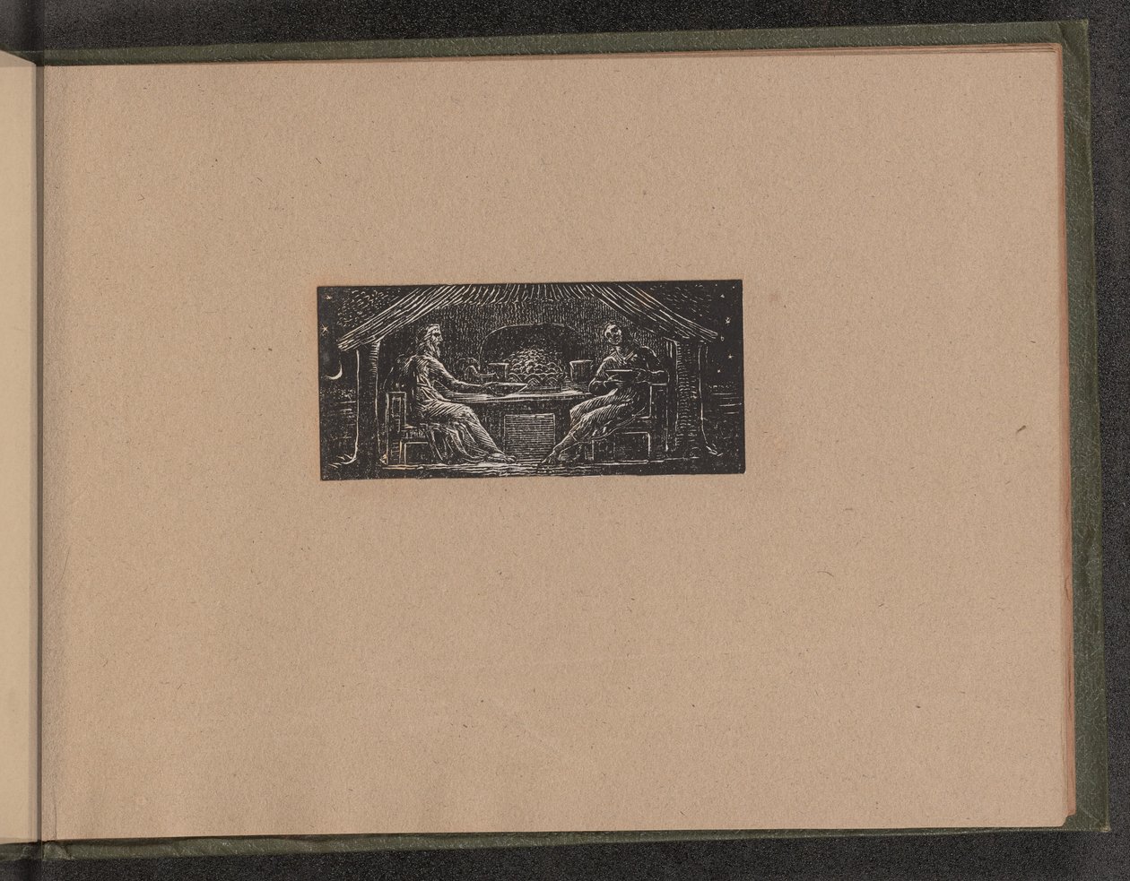 Thenot ve Colinet Akşam Yemeklerini Yiyorlar, 1821. by William Blake