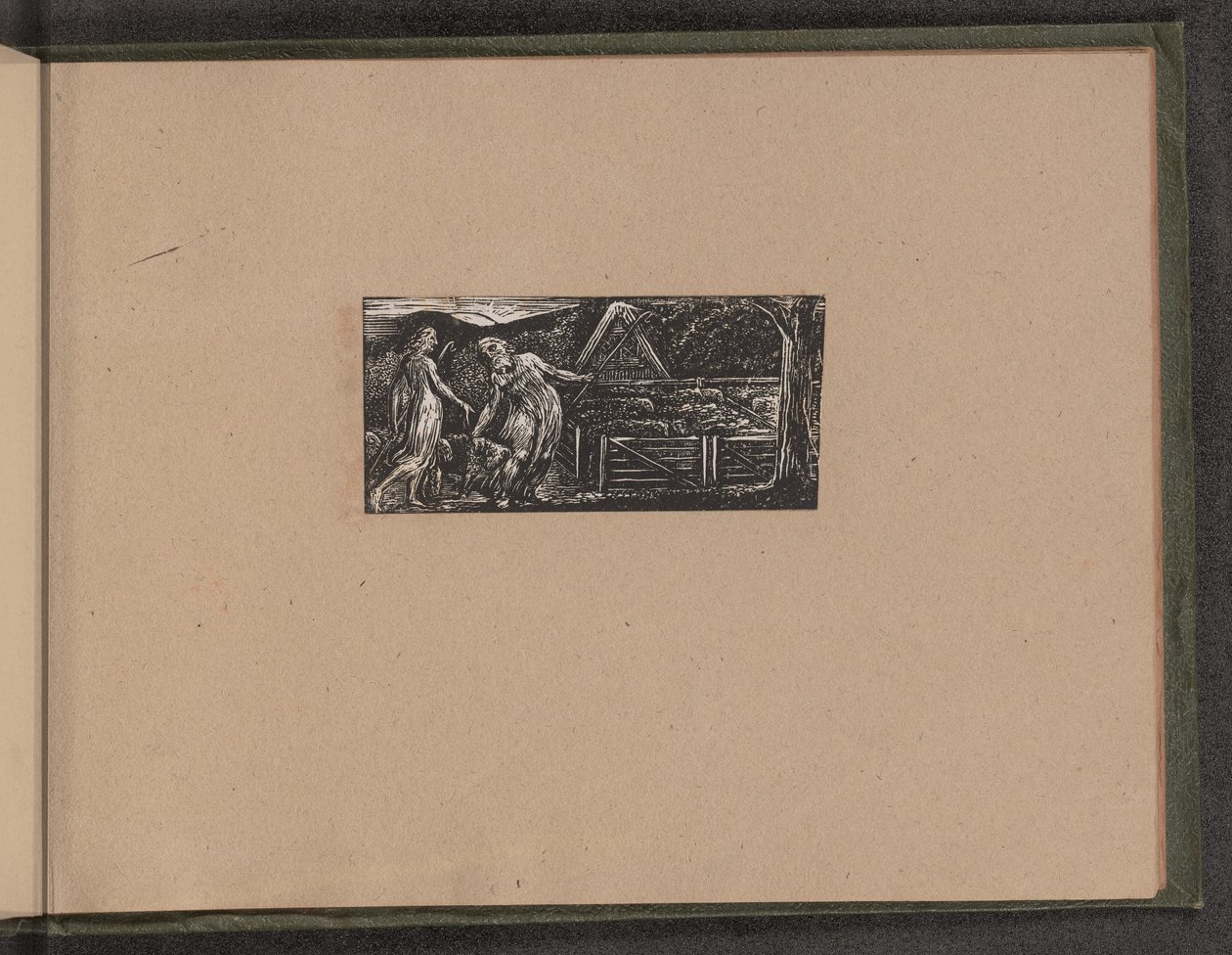 Thenot ve Colinet sürülerini birlikte yönetiyor, 1821. by William Blake