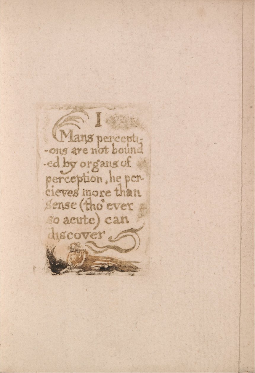 Doğal Din Yoktur, Levha 10, Ben İnsanın algıları sınırlı değildir. . . . (Bentley b3) by William Blake