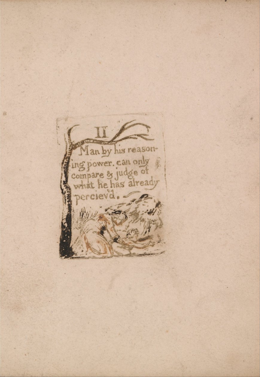 Doğal Din Yoktur, Levha 4, II İnsan, muhakeme gücüyle. . . . (Bentley a5) by William Blake