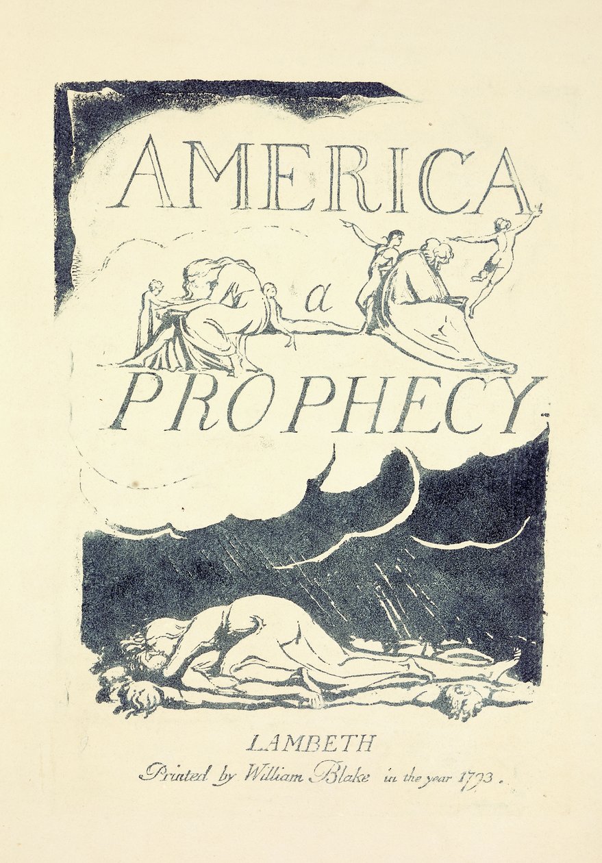 "Amerika, Bir Kehanet"ten başlık sayfası, 1790