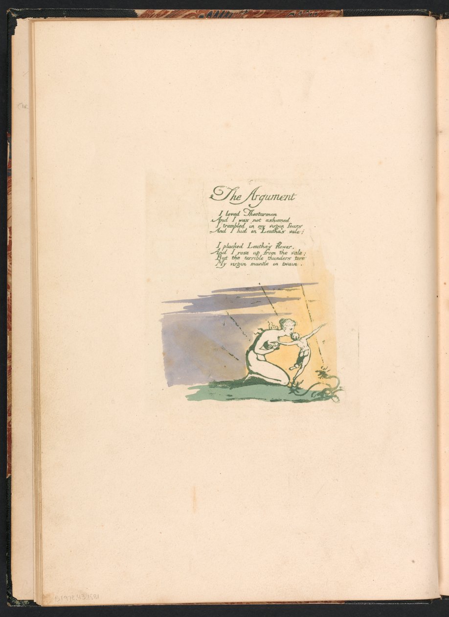 Albion Kızlarının Vizyonları, Levha 2, Başlık Sayfası by William Blake