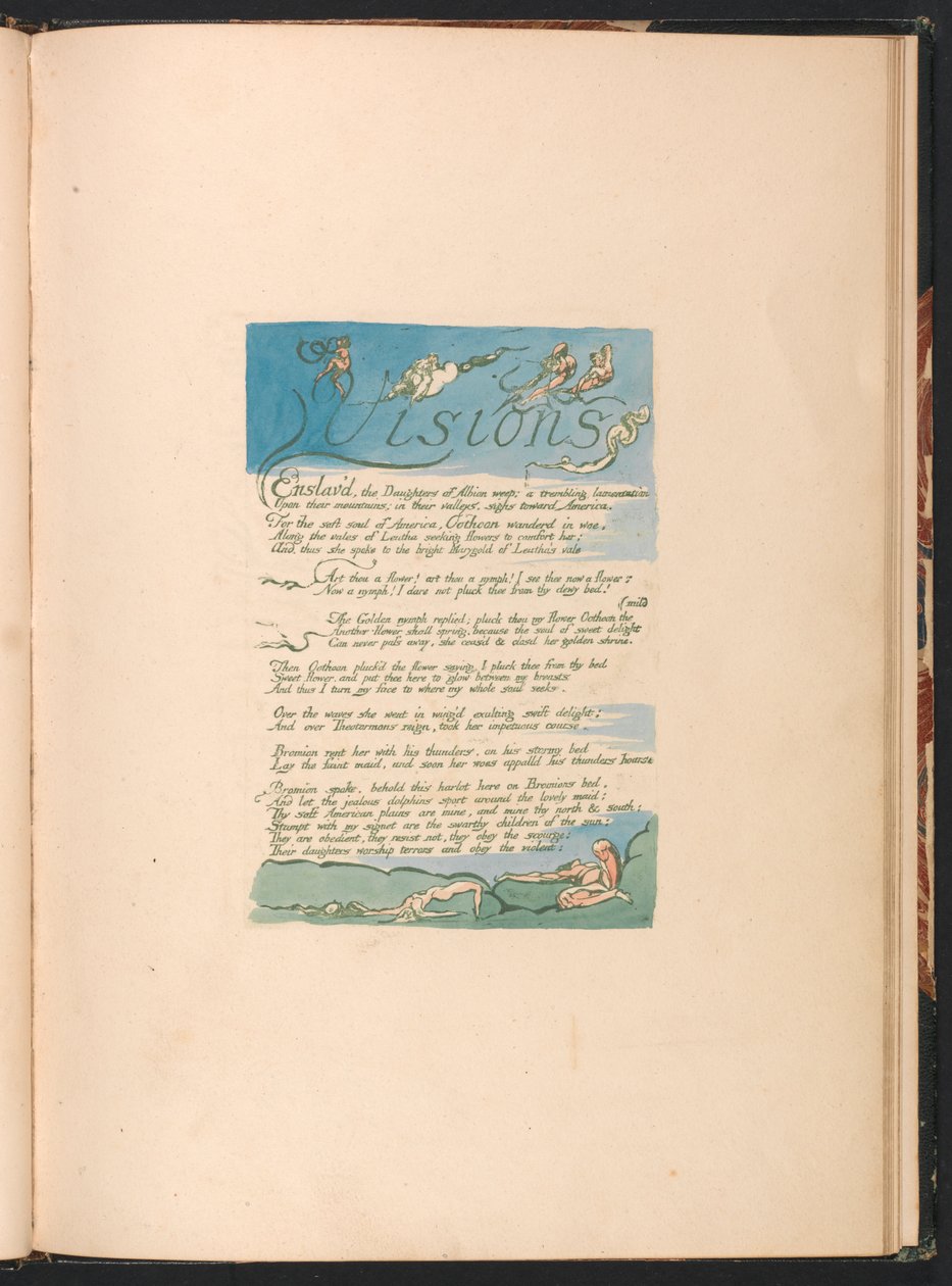 Albion'un Kızlarının Görümleri, Levha 4, "Görüşler | Kızları Köleleştirdi . . . " by William Blake