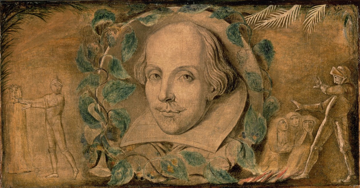 William Shakespeare, c.1800-03 (tuval üzerine temper) by William Blake