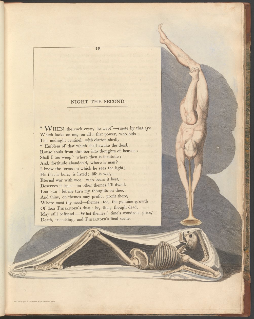 Young'ın Gece Düşünceleri, Sayfa 19, "Ölüleri uyandıracak olanın amblemi" by William Blake
