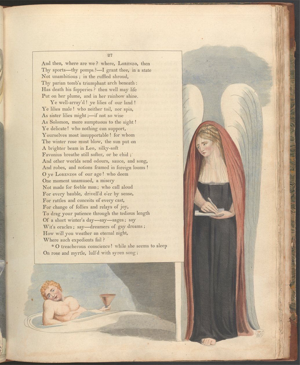 Young'ın Gece Düşünceleri, Sayfa 27, "Ey hain vicdan!" by William Blake