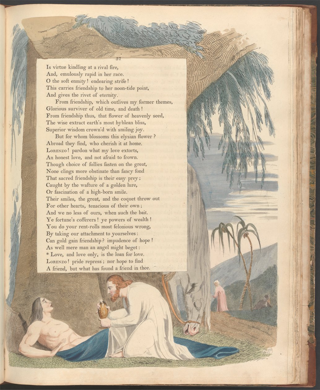 Young'ın Gece Düşünceleri, Sayfa 37, "Aşk ve yalnızca aşk, aşk için borçtur" by William Blake